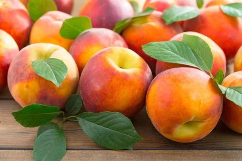 Peach is a ripe fruit. Stock Photos