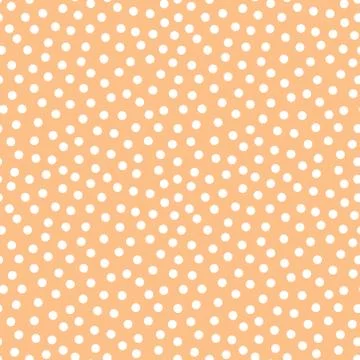 Peach seamless pattern with white dots Stock Illustration