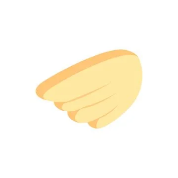 Peach simple wing icon, isometric 3d style Stock Illustration