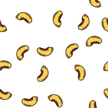 Peach slice cut vector seamless pattern Stock Illustration