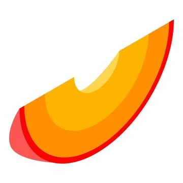 Peach slice icon, isometric style Stock Illustration