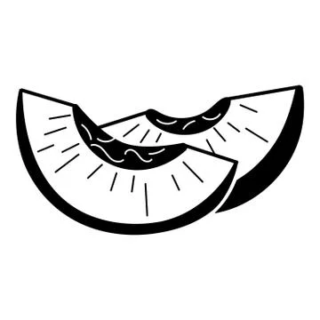 Peach slice icon, simple style Stock Illustration