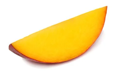 Peach slice isolated on white background Stock Photos