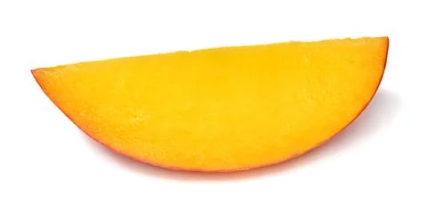 Peach slice isolated on white background Stock Photos