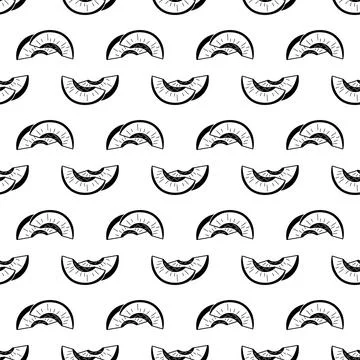 Peach slice pattern seamless vector Stock Illustration