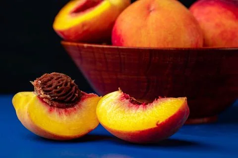 Peach slice Stock Photos