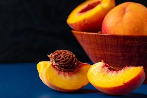 Peach slice Stock Photos