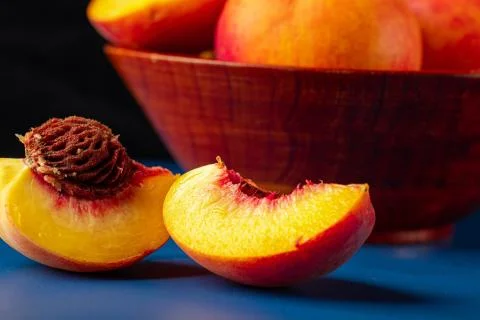 Peach slice Stock Photos