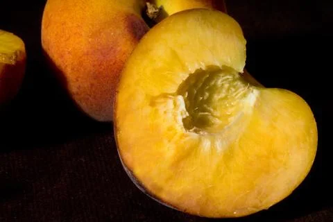 Peach slices Stock Photos