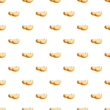 Peach slices seamless pattern on white background Stock Illustration