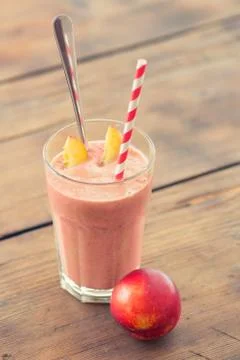 Peach smoothie Stock Photos