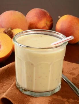 Peach smoothie Stock Photos