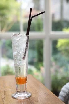 Peach soda Stock Photos