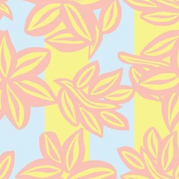 Peach Striped Floral seamless pattern design Illustrazione stock