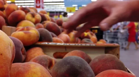 Peach take off the shelf Stock Footage 67471894
