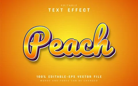Peach text, editable 3d text effect Stock Illustration