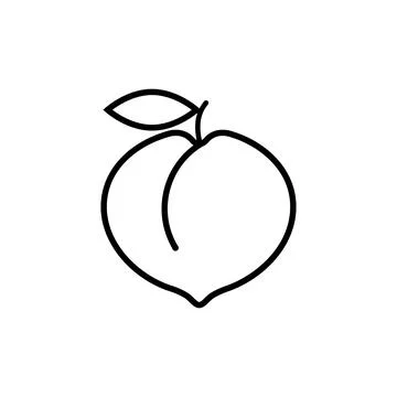 Peach vector thin line icon Stock Illustration