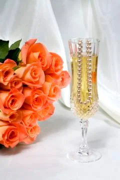 Peach wedding Stock Photos