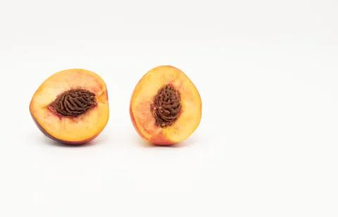 Peach on white background isolate Stock Photos