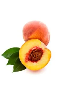 Peach on white background Stock Photos