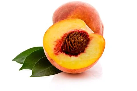 Peach on white background Foto stock