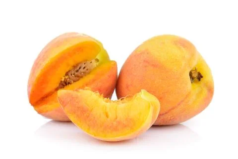 Peach on white background Stock Photos