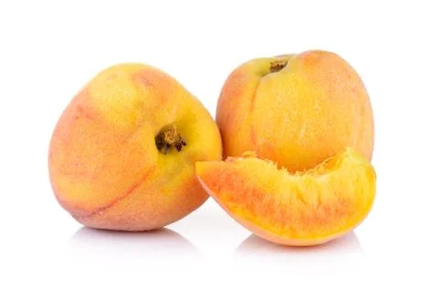 Peach on white background Stock Photos