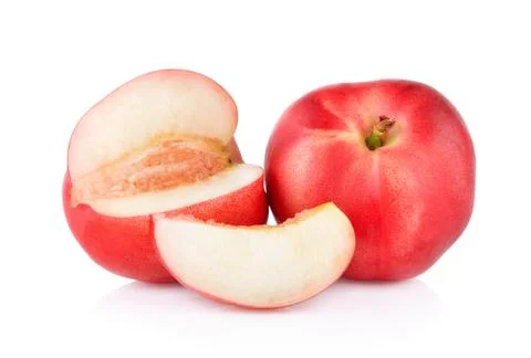 Peach on white background Stock Photos