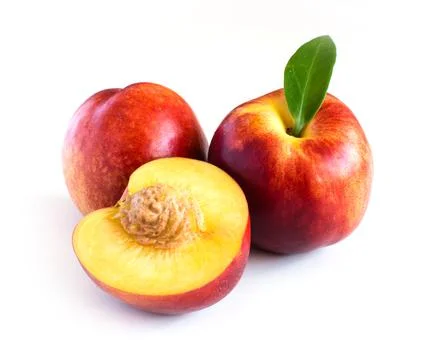 Peach on a white background Stock Photos