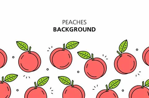Peaches background Stock Illustration