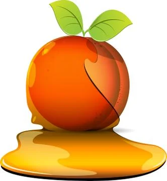 Peaches in caramel Illustrazione stock