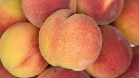 Peaches close up. Loop motion. Top view. Rotation 360. Stock Footage 161244028