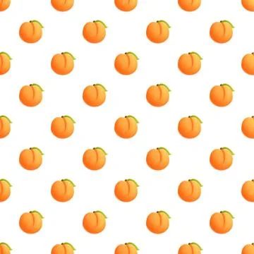 Peaches fruit pattern creating seamless food background Stock Illustration