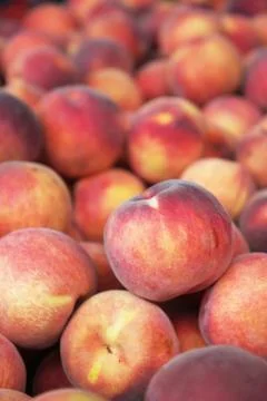 Peaches at the market Stock Photos