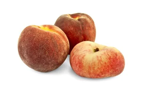 Peaches round and flat Stock Photos