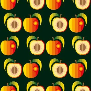 Peaches . Seamless background Stock Illustration