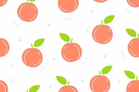 Peaches seamless pattern Stock Illustration