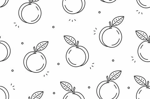 Peaches seamless pattern Stock Illustration