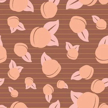 Peaches seamless vector pattern Illustrazione stock