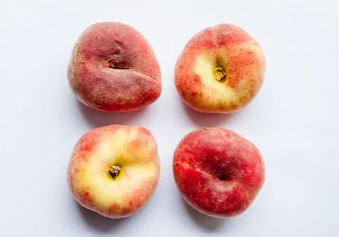 Peaches on white background Stock Photos
