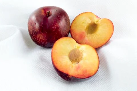 Peaches on white Stock Photos