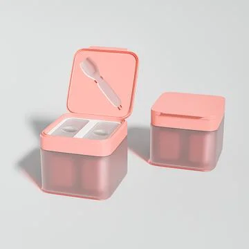 Peachy color rectangular shape facial cream container with flip top cap Illustrazione stock