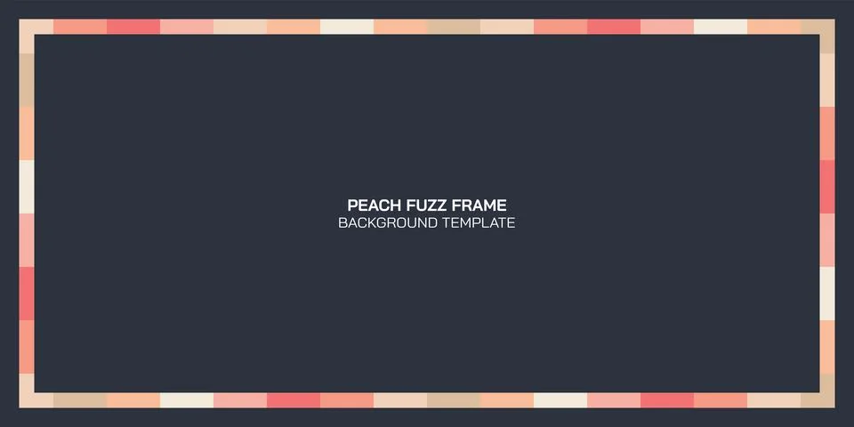 Peachy fuzz rectangle frame template on dark blue background. Stock Illustration