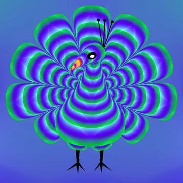 Peacock - abstract psychedelic interpretation Stock Illustration