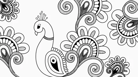 Peacock art animation Stock Footage 171066355