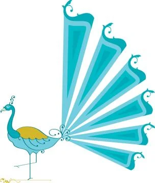 Peacock Artistic Hand Drawn Stock Illustration
