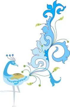 Peacock Artistic Hand Drawn Stock Illustration