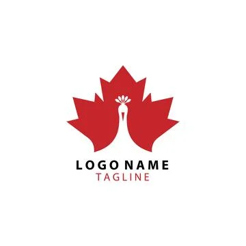 Peacock autumn logo design vector Illustrazione stock
