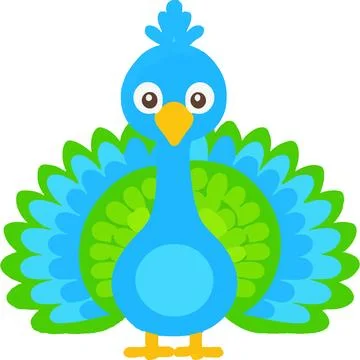 Peacock Bird Feather Colorful Pattern-rich Courtship Иллюстрация