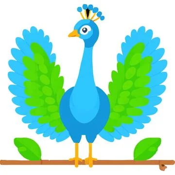 Peacock Bird Feather Patterns Beauty Majesty Stock-Illustration